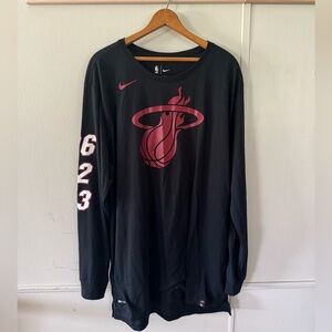 Nike Miami Heat Black Dri Fit Long Sleeve Shirt Men’s Large
